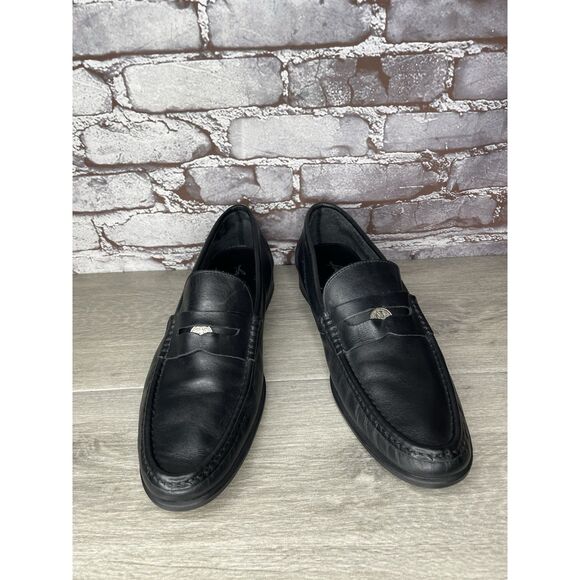 Isa Tapia Ayrton Black Leather Penny Loafers Dress Shoes Men’s Sz 45EU/12.5M US - Picture 4 of 16